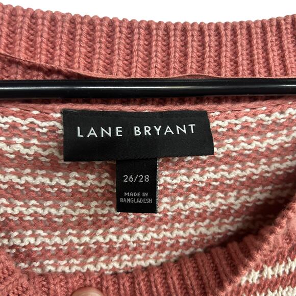 Cozy Striped Knit Tunic Lane Bryant Fall Neutrals Oversized 26/28 - Picture 3 of 6